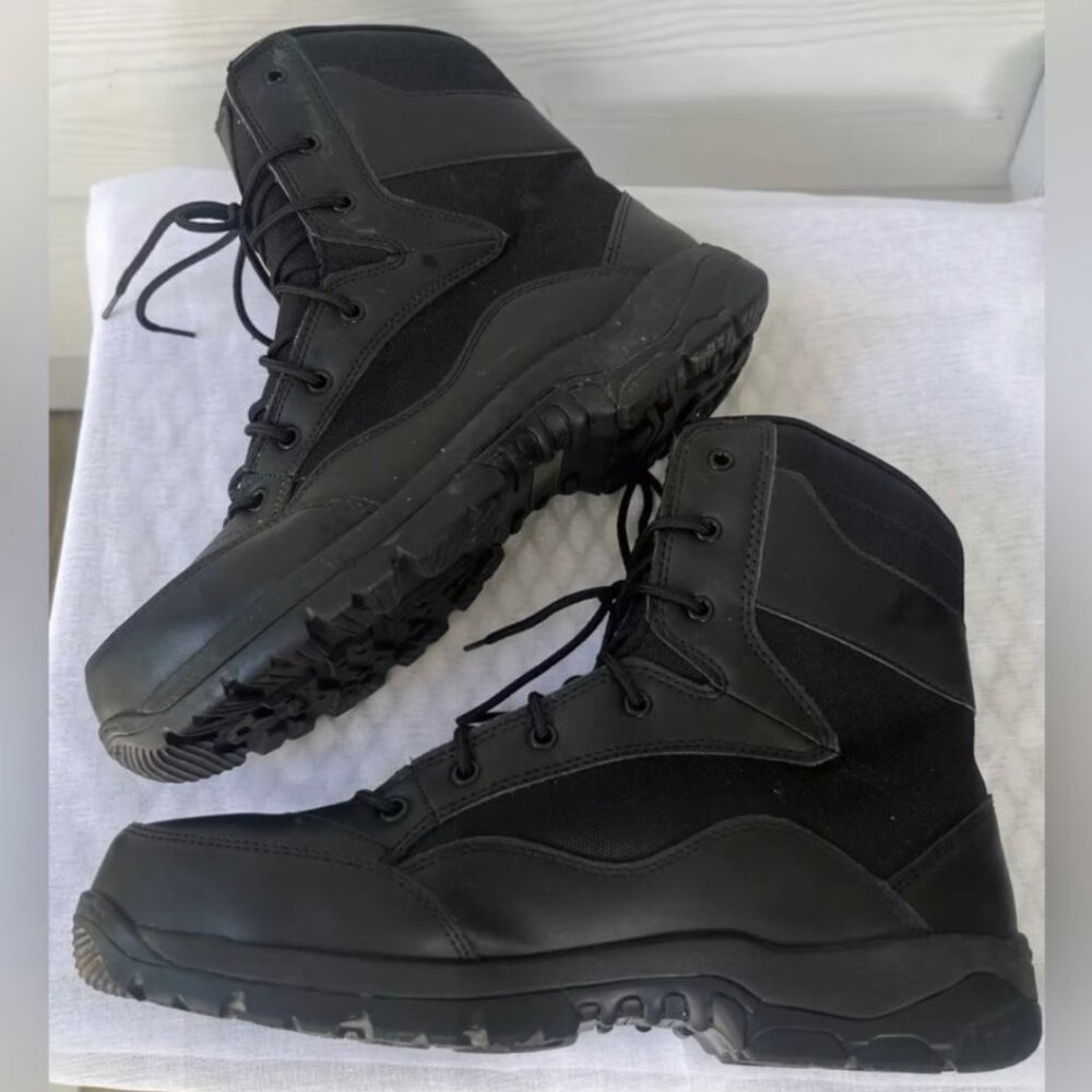 Interceptor Tactical Men's Boots Black Steel Toe Slip and Oil Resistant Size 13
